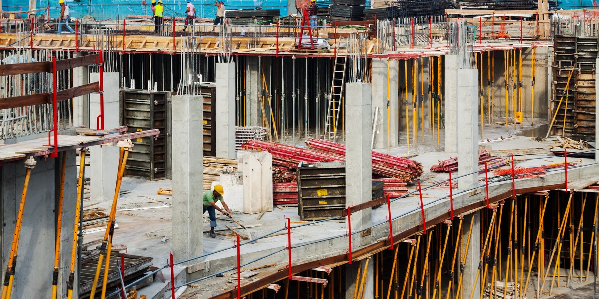 View of building new concrete houses